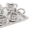 Mini Tea Set Metal 1/12 Scaled Simulation Lifelike Miniature Tea Cup Tray Kit for Dollhouse