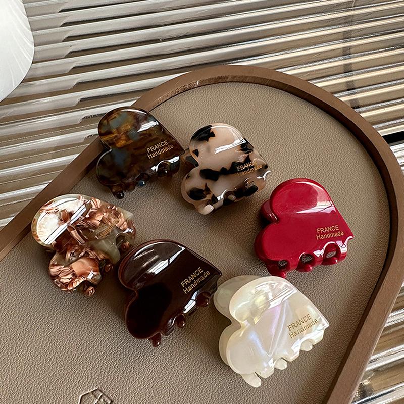Creative Fashion Heart Small Hair Claw Acetate Hair Clip For Women Girls Cute Heart Shaped Hair Clips Hair Accessories Gifts