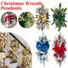 45cm Kerstdecoratie Krans Met Lamp w/ Licht Voor Voordeur Rode Bal Bloem Guirlande Kerst Ornament Raam Muur Hanger Dec