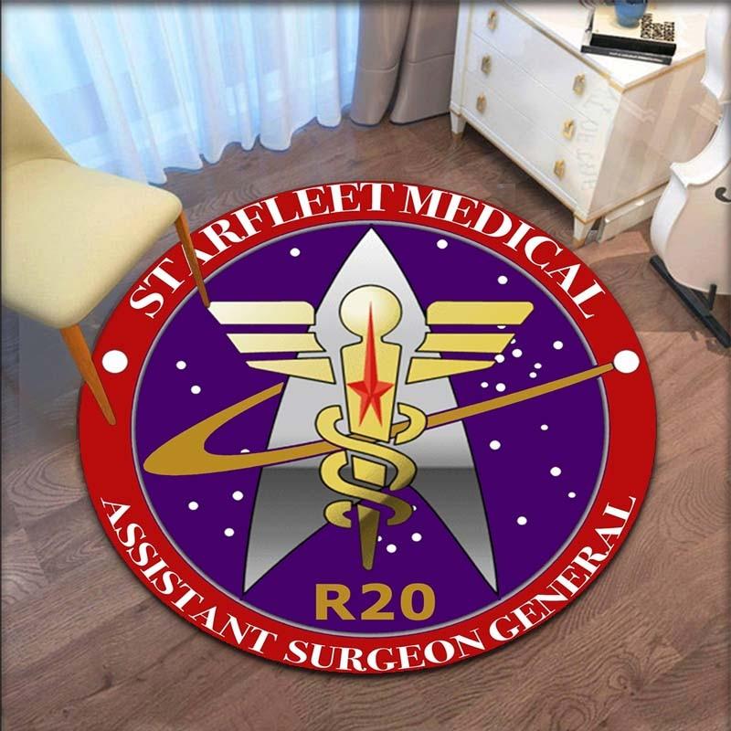 Star trek logotipo área tapete redondo decorativo sala de estar tapete porta banho lembrança decoração para casa tapetes para sala estar