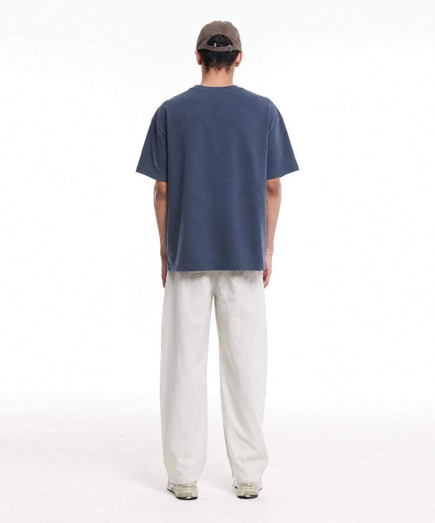 CREAM SODA LAB Garment Dyed Pigment Short Sleeve T-Shirt Steel Blue