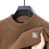 High-Quality Men's O-Neck Pullover One-Piece Fleece Sweater Winter Arrival Embroid Warm Knitwear Leisure Menswear