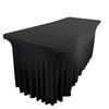 Cover For Banquet Catering Table, Black Skirting, Ruffle, 180X76 Cm