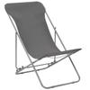 Chaise de plage - vidaXL - pliable - Gris - Acier et tissu oxford