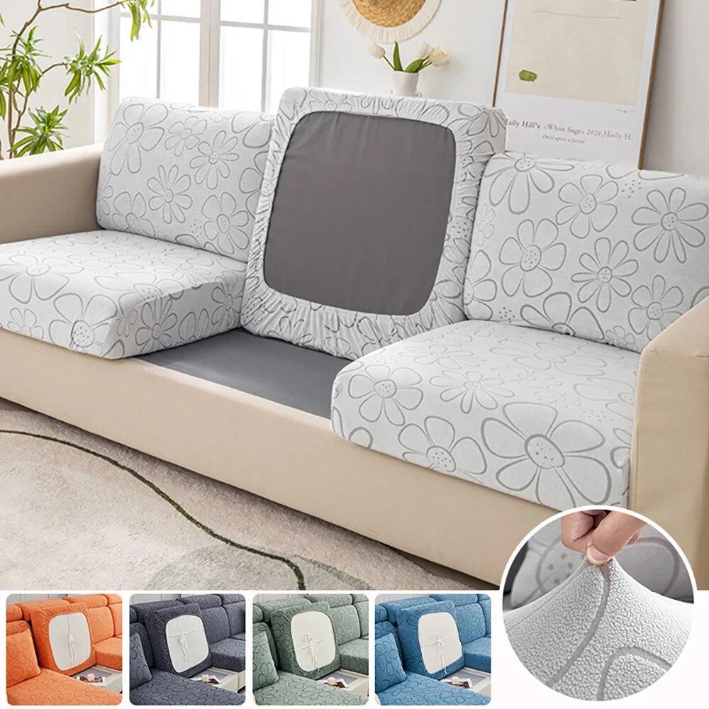 Jacquard-Sofa-Sitzkissenbezug für Wohnzimmer, Elastizität, Sonnenblume, dicker Sessel, Sofabezug, Eckmöbelschutz