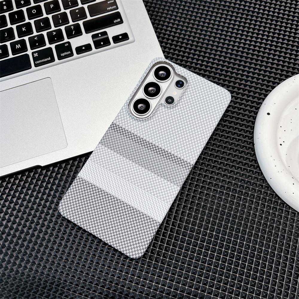 Ultra-thin Kevlar-patterned For Magsafe Charging Phone Case For Samsung S26 Ultra S25 S24 S23 FE Plus Half-pack Drop-Proof Cover