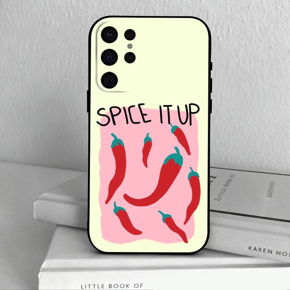 

L-Love Red Chili Phone Case For Samsung S25,S24,S21,S22,S23,S30,Ultra,S20,Plus,Others Soft Black Cover Samsung S20fe