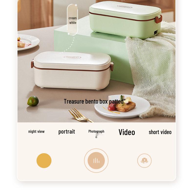 Electric Heated Insulated Lunch Box for Office Workers – Steams Hot Rice and Dishes, Plug-in.