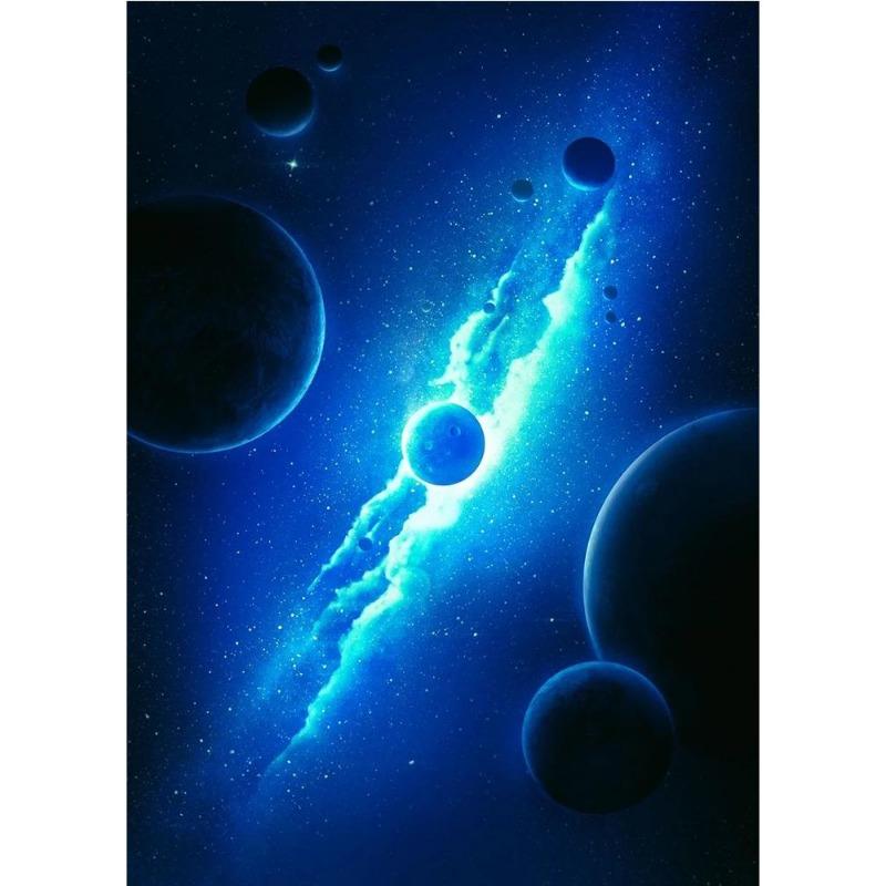 Abstract colorful cosmic planet galaxy star sky posters and prints vintage painting on canvas wall painting room decoration