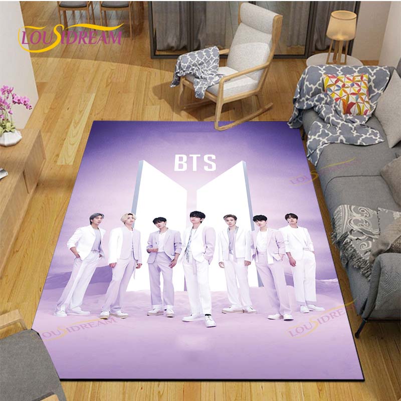 Tappeto Kpop Bangtan Boys Tappeto BTS Tappetini per Tavolino Soggiorno Tappeto Camera da Letto Tappetini per Pavimento Lavabili Tappetino per Area Domestica Regalo