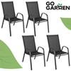 Black metal garden chair, terrace, balcony, armchair, terrace, strong, 4 pcs.