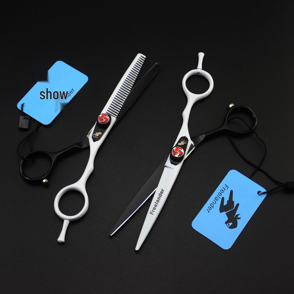 Shen Xingzhe 6.0" Black & White Hairdressing and Thinning Scissors Set