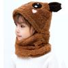 Panda Fleece Kids Caps Coral Velvet Ear Cap Hat Baby Stuff Scarf
