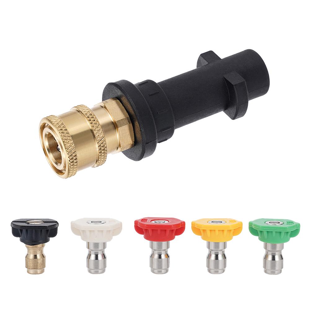 K2-K7k Series Adapter+5 Color Nozzle High Pressure Water Gun Union High Pressure foam Kettle Retrofit Parts Cleaning