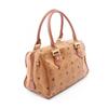 Used MCM Visetos 2WAY Handbag PVC coated canvas leather Brown Used Women