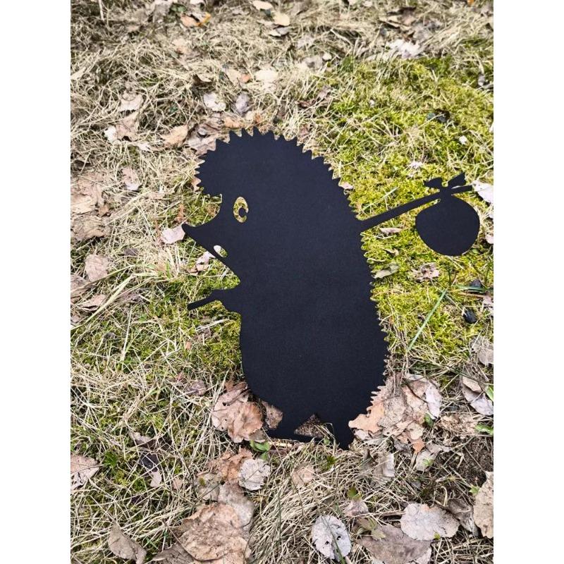 Garden Hedgehog Steel Sculpture Outdoor Art Decor