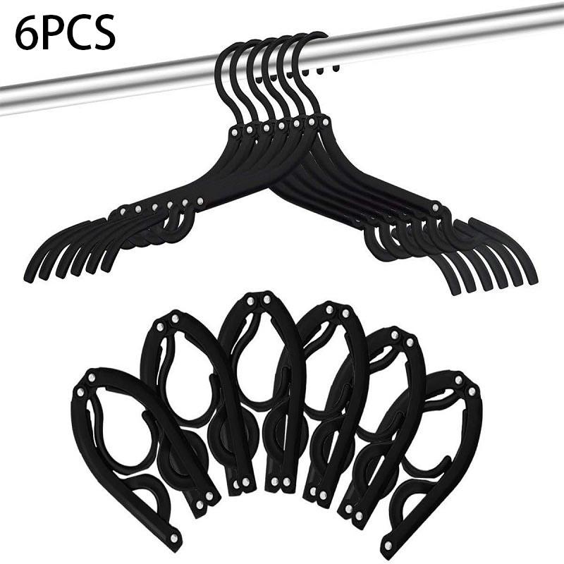 Set of 6/12/18 Travel clothes hangers Portable Lightweight Folding Clothes Non-Slip Folding Hangers Drying Rack Travel Access