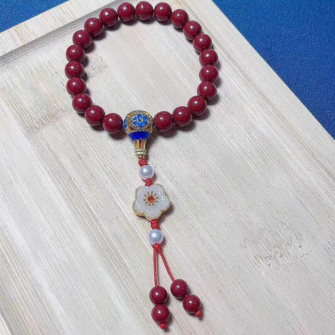Elegant Unisex Cinnabar Purple Gold Sand Flower Bracelet