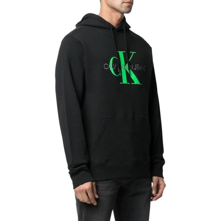 Calvin Klein Logo Print Pullover Casual Hoodie Men hoodies Black J30J314557-BEH