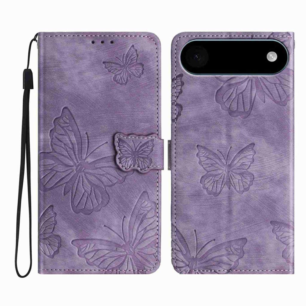 For iPhone 17 Air Case Butterfly Design Flip Wallet Leather Phone Cover Skin-Touch