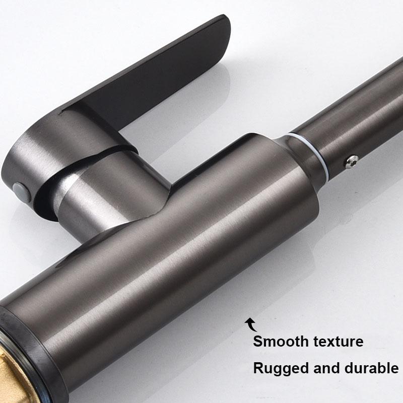 Stainless Steel Thickened Kitchen Faucet Large Bent Pipe Single Handle Hot And Cold Mixer Water Tap Bathroom Faucet