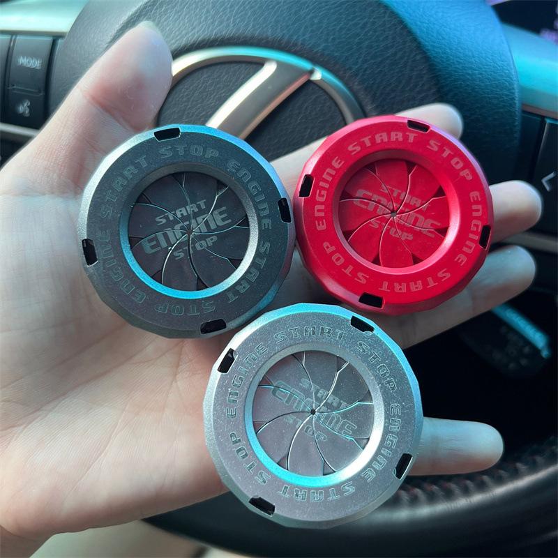1 STK Auto Innenraum DIY Zubehör Personalisiert Modifiziertes Auto Ein-Knopf Startknopf Zündschalter Drehbarer Schutzdeckel