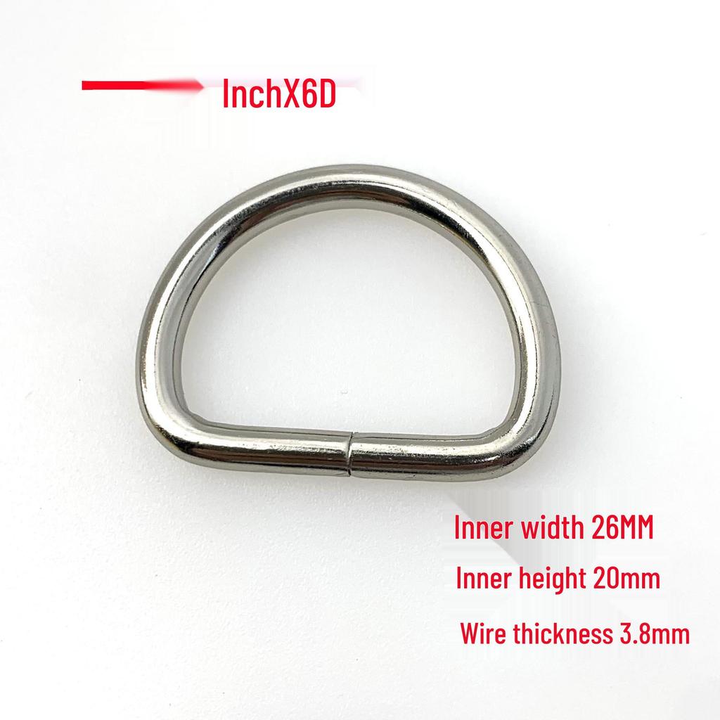 3.8mm Thick D-Ring Buckle Hardware for Bag Straps and Side Hooks
