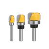 3-Piece Patterned Round Bottom Bakelite Router Bit Set for Woodworking Engraving and Keyhole Cutting