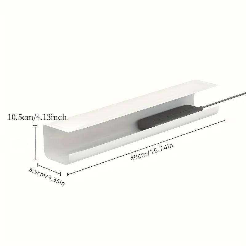 1PC 40cm/15.75inch No-Screw Under Desk Cable Management Tray Self Adhesive Installation, Cord Management, Cable Tray,Under Desk