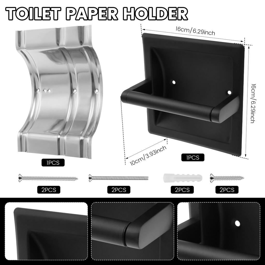 Toilet Paper Holder Stainless Steel Paper Roll Holder Rustproof Insert Tissue Mount Holder Rotatable Tissue Dispenser for Wc
