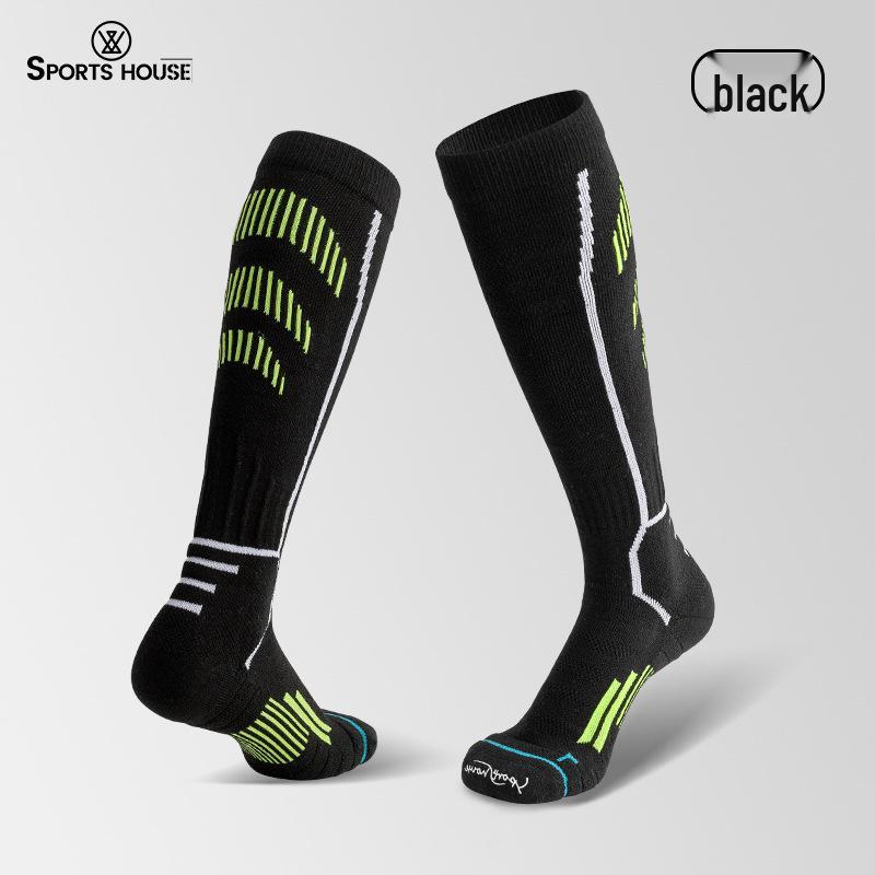 Sport'sHouse Men's Thick Wool High Tube Ski Socks with Terry Bottom