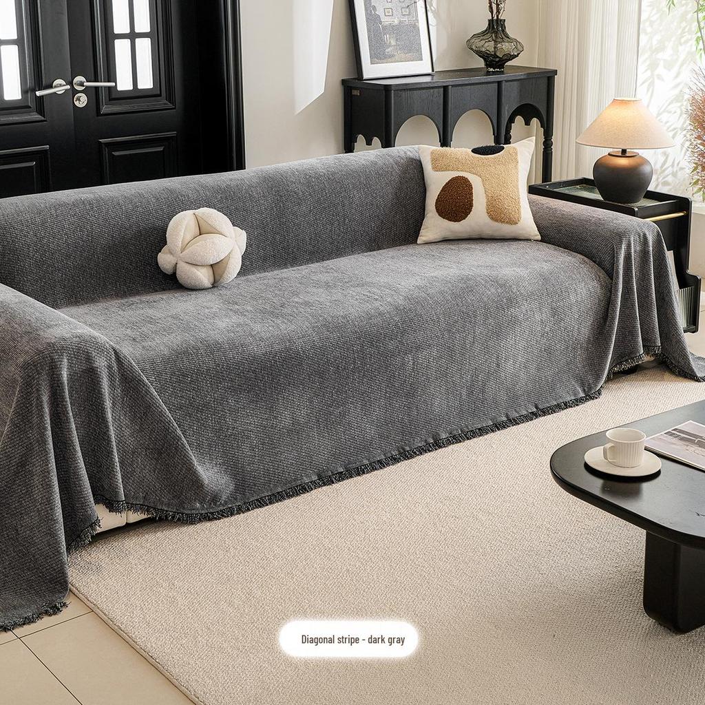 Cross-Border All-Season Chenille Sofa Cover Towel - Universal Fit Cushion Full Cover