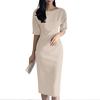 ZANZEA Women Casual Round Neck Summer Half Sleeve Sheath Dress