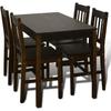 Dining Table - vidaXL - Brown - 1 Table and 4 Chairs - Solid Wood - Rectangular
