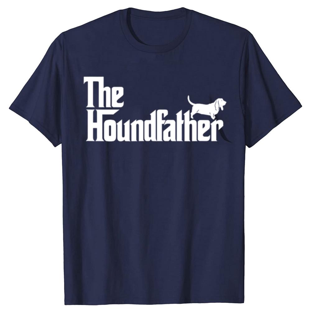 Funny Basset Hound Father Dog Shirt The Houndfather Men Womens Fashion Casual Tshirt 100 Cotton Loose Oversized T Shirt Summer