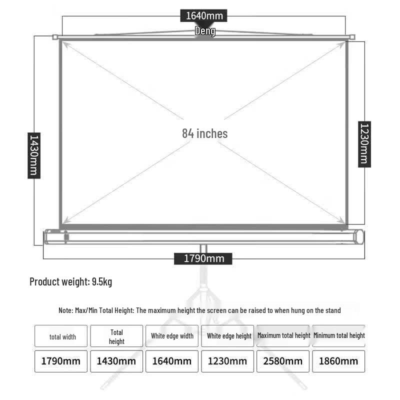 Deli 50490 Tripod Projector Screen