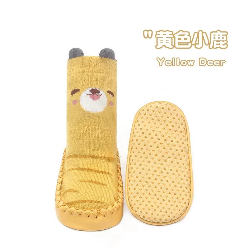 Toddler Thick Warm First Walkers Kids Boots Baby Shoes with Soft Sole Newborn Plus Velvet Nonslip Floor Socks Child Solid Color