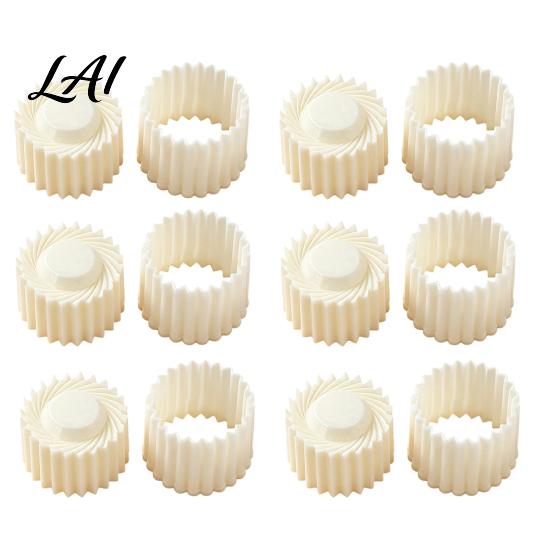 Double-sided Lace Embosser 2-in-1 Round Mooncake Mold Double Ended Pastry Press with Scallop And Home Baking Gadgets Spiral Embossing for DIY Baking,