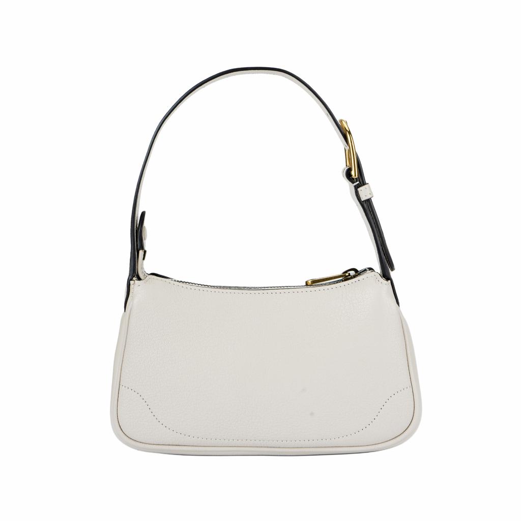 Gucci Aphrodite Gold Trim Double G Logo Zipper Closure Leather Underarm Bag Mahjong Handbag Shoulder Bag Mini Women Handbags White 739076-AAA9F-9022