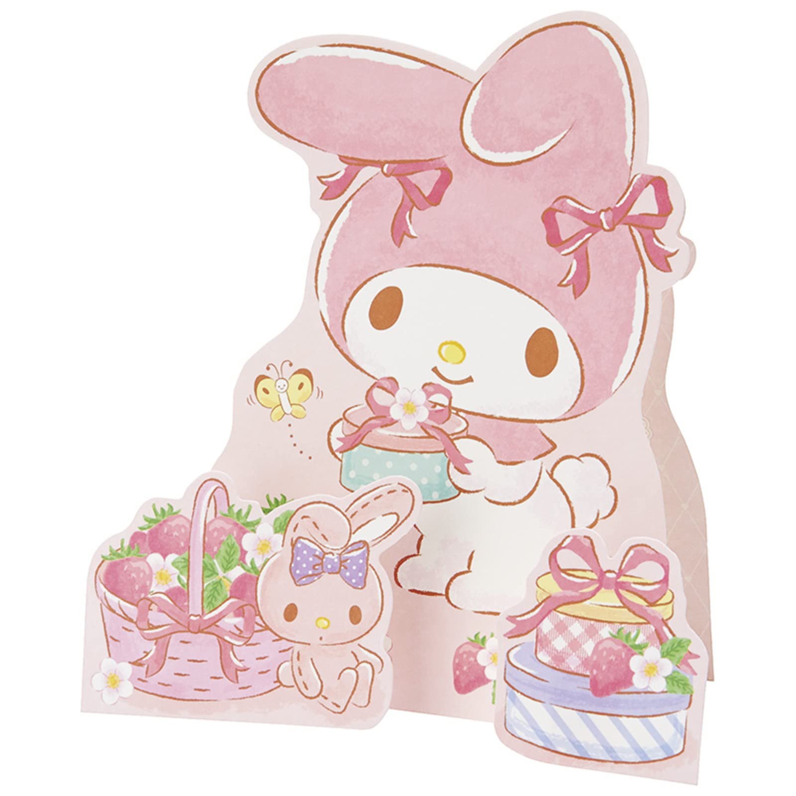 Sanrio Message Card My Melody Strawberry Greeting Card Shipping SANRIO 732745 (International Available) MU131-3 розовый