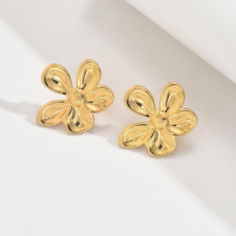 Stainless Steel Gold Color Heart-Shaped Irregular Stud Earrings for Women Personality Metal Line Wrapped Earrings Party Jewelry