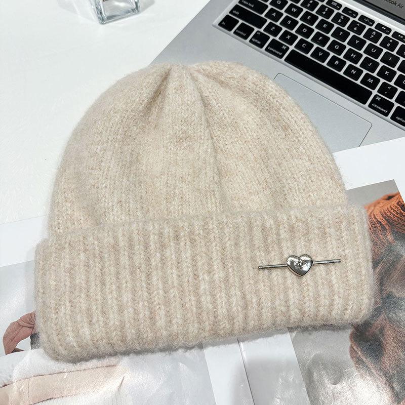 Autumn and Winter Love Knitted Warm Hat Women's Outdoor Wind and Cold Cover Ear Protection Cycling Sports Hat Hat