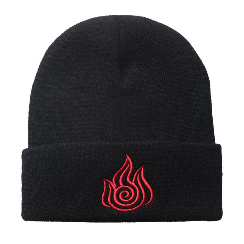 

Cartoon Fire Nation Wool Hat Avatar Last Air Bender Embroidered knitted beanie hat Adjustable чёрный