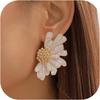 Bobisty Clip On Earrings for Women Trendy Non Piercing Flower Dangle Floral Earring 14K Gold Plated Lightweight Earrings Jewelry