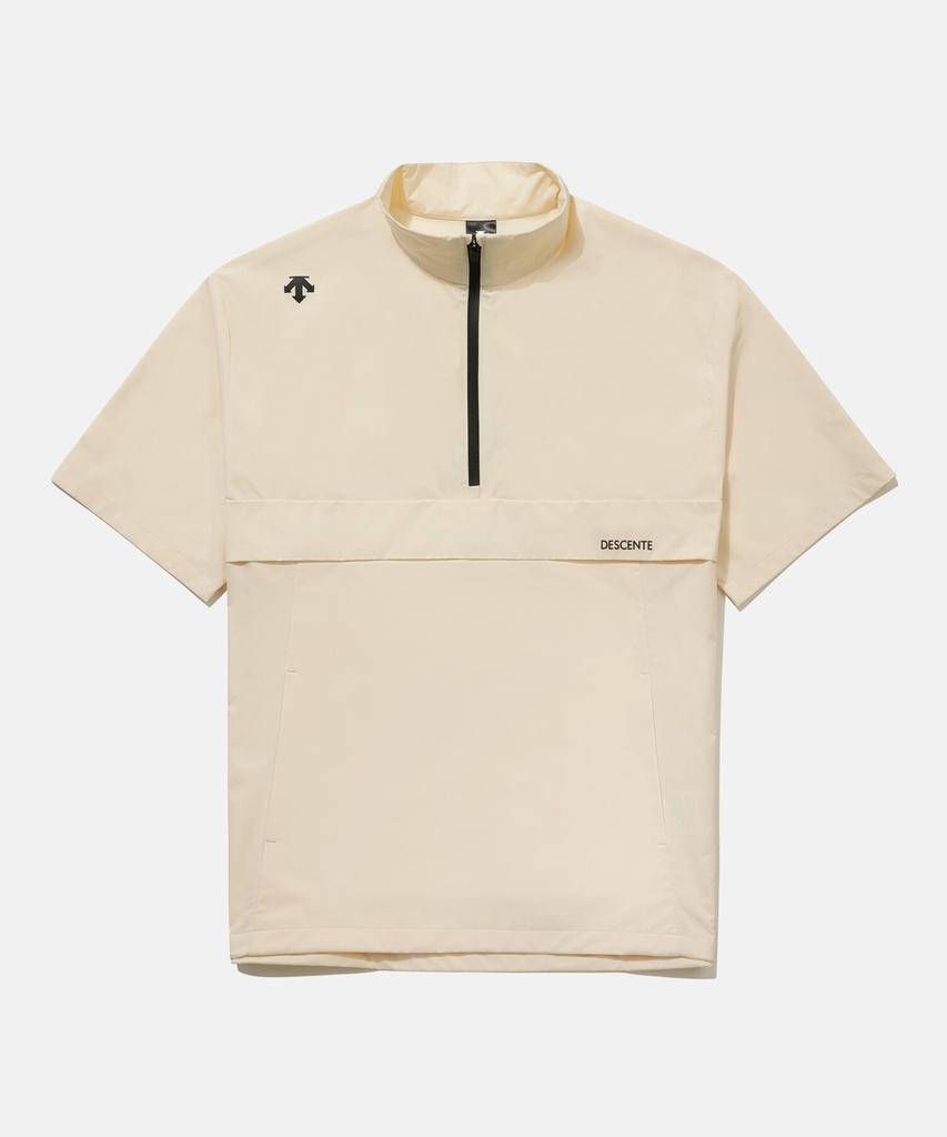 DESCENTE Stretch Woven Short Sleeve Anorak Ivory Sr223Uan44