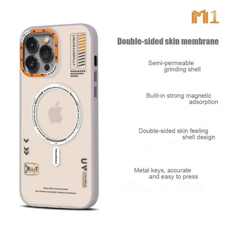 Matte Magnetic Phone Case For iPhone 12 13 14 15 16 Pro Max Megsafe Wireless Charge Frosted Back Metal Lens Frame Buttons Cover