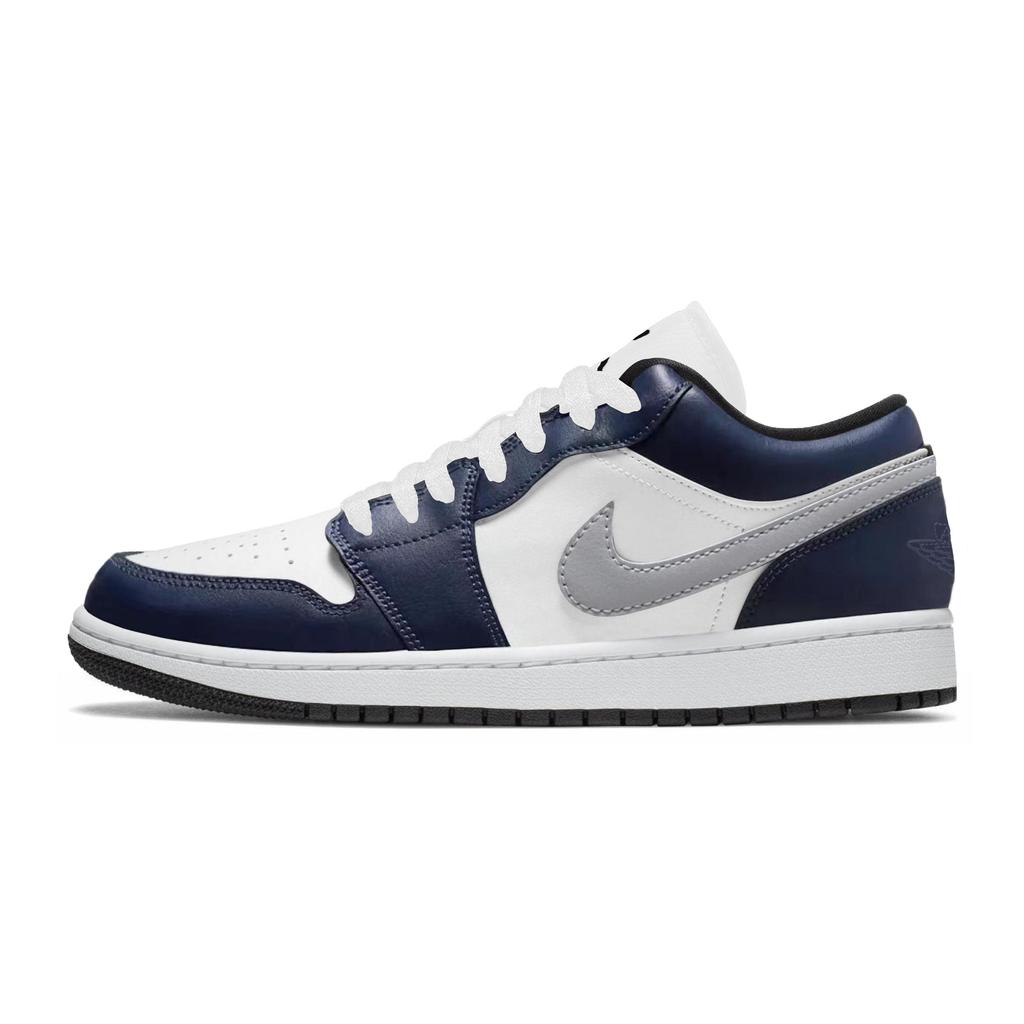Jordan Air Jordan 1 Low Top Skateboard Shoes Unisex White Blue 553558-047(Team162-SBOX)