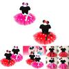 Adorable Girls' Dance Costume With Mesh And Butterfly Bow Ideal For Halloween Cosplay