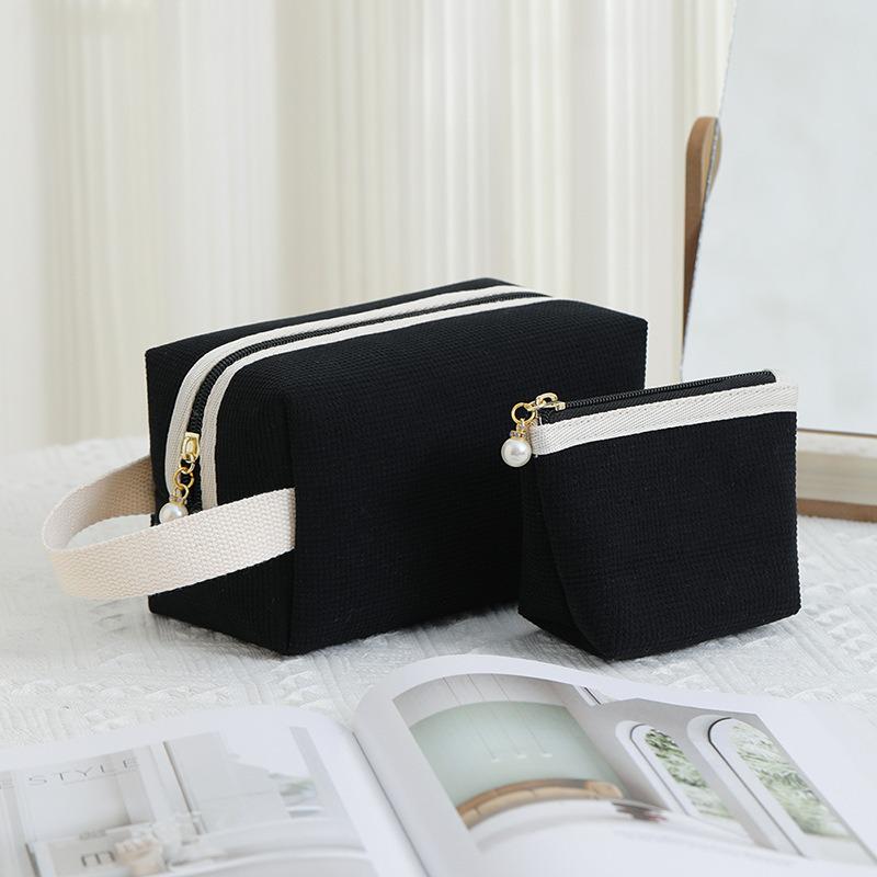 Kompakte Cord-Make-up-Tasche: Vielseitige Kosmetik- und Geldbörse mit großem Fassungsvermögen für Frauen