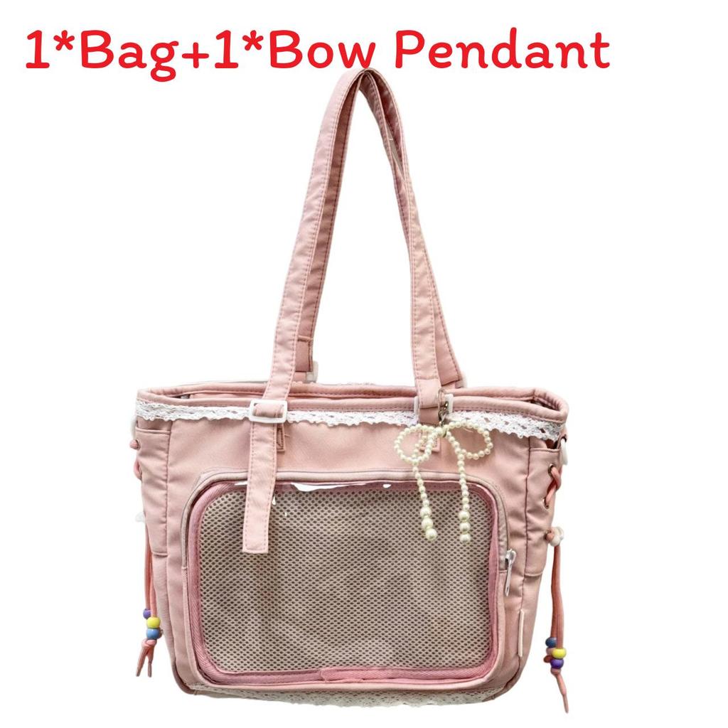 Japanese Transparent Tote Bag With Pvc Material For Casual Daily Use And School Commute Women
